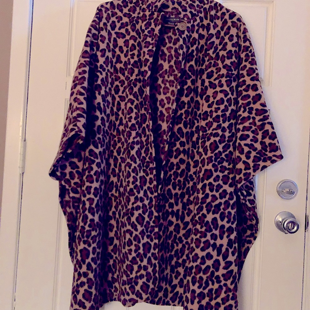 Animal Print Fleece Cape/Poncho -One size